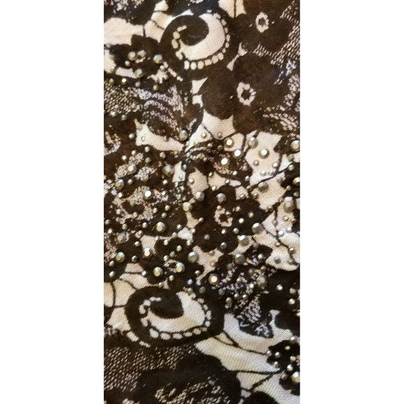 Express Goth Black & White with Rhinestones Cross Viscose Scarf with Tag - Picture 1 of 9